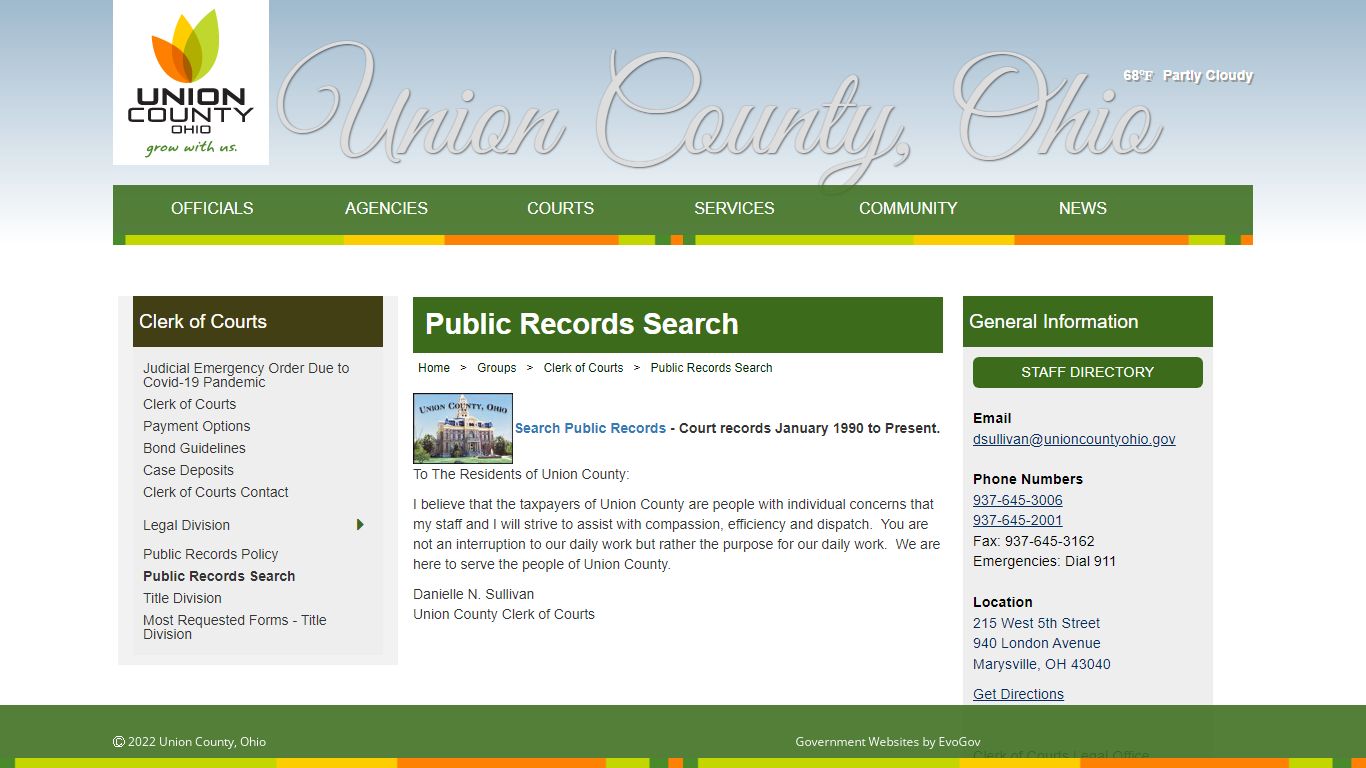 Union County, OhioPublic Records Search