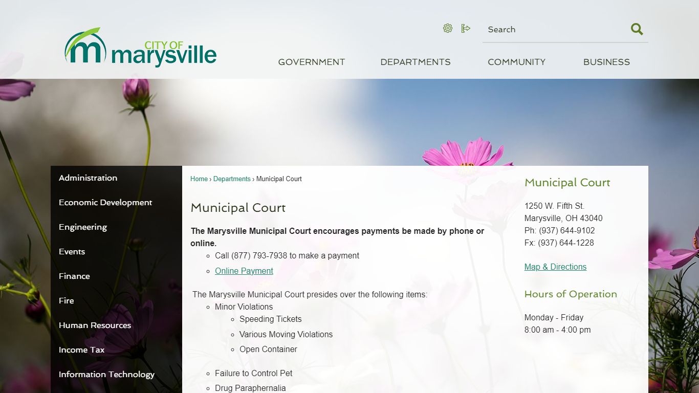 Municipal Court | Marysville, OH - Official Website